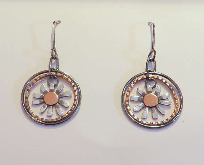 Daisy and Hoops Drop Earrings